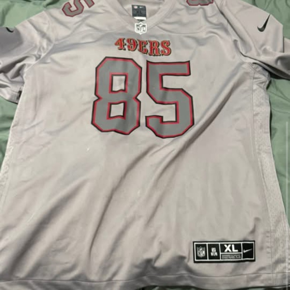 Nike 49ers Silver and Red Jersey